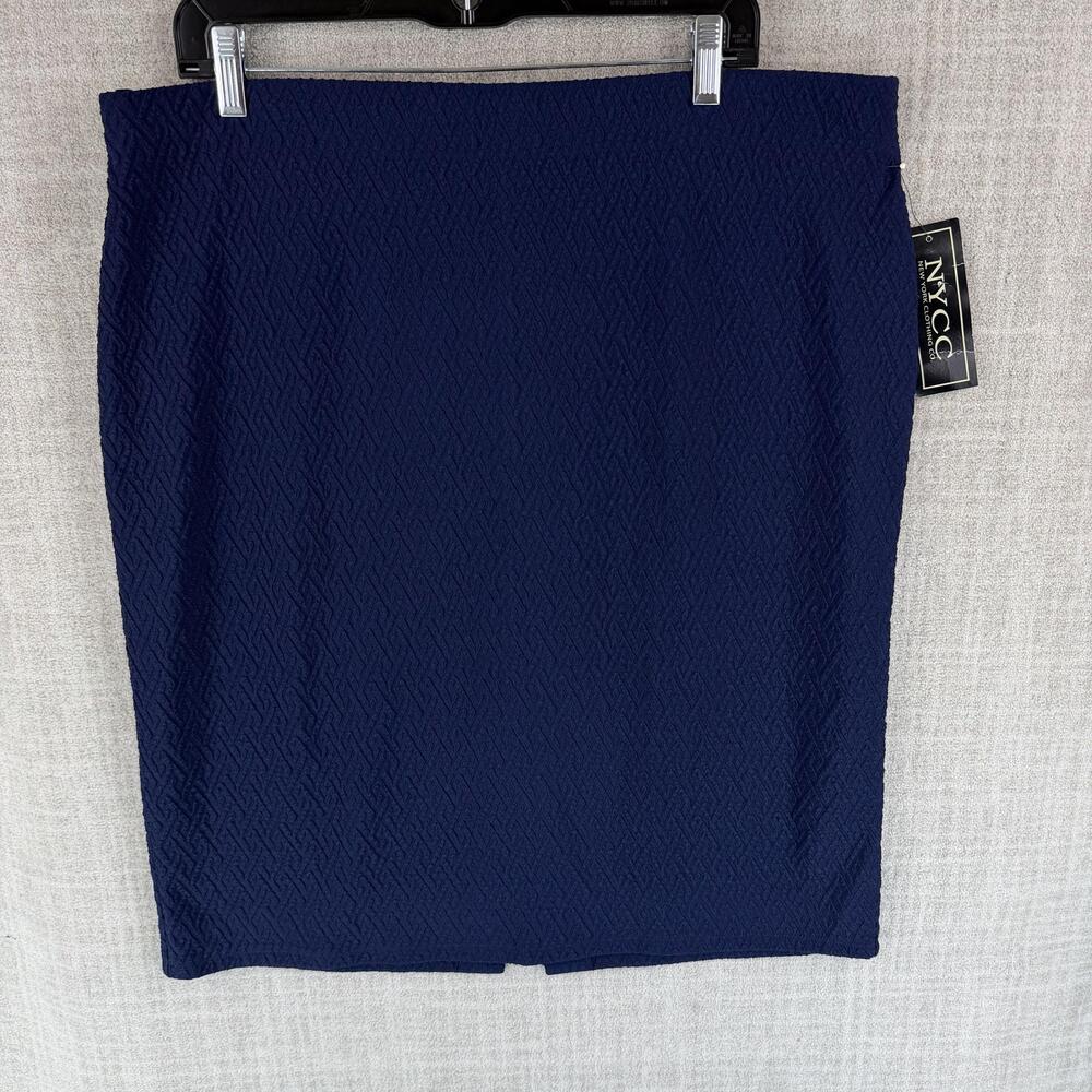 Nycc Skirt Womens XL Blue Straight & Pencil Knee Length Stretch Pull On
